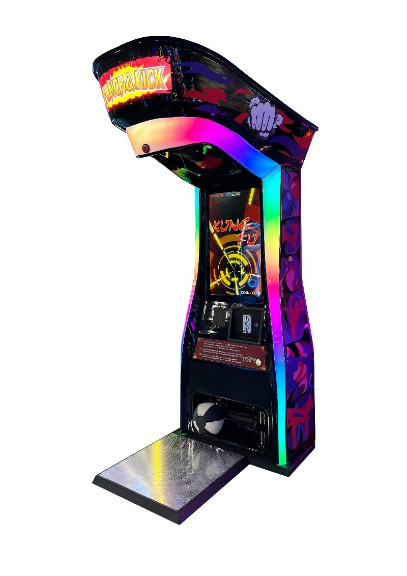Boxer punching and kicking game machine