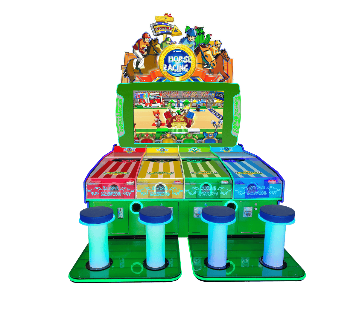 3D Simulation 4-person Horse Racing Game Machine Designed for Players of All Ages