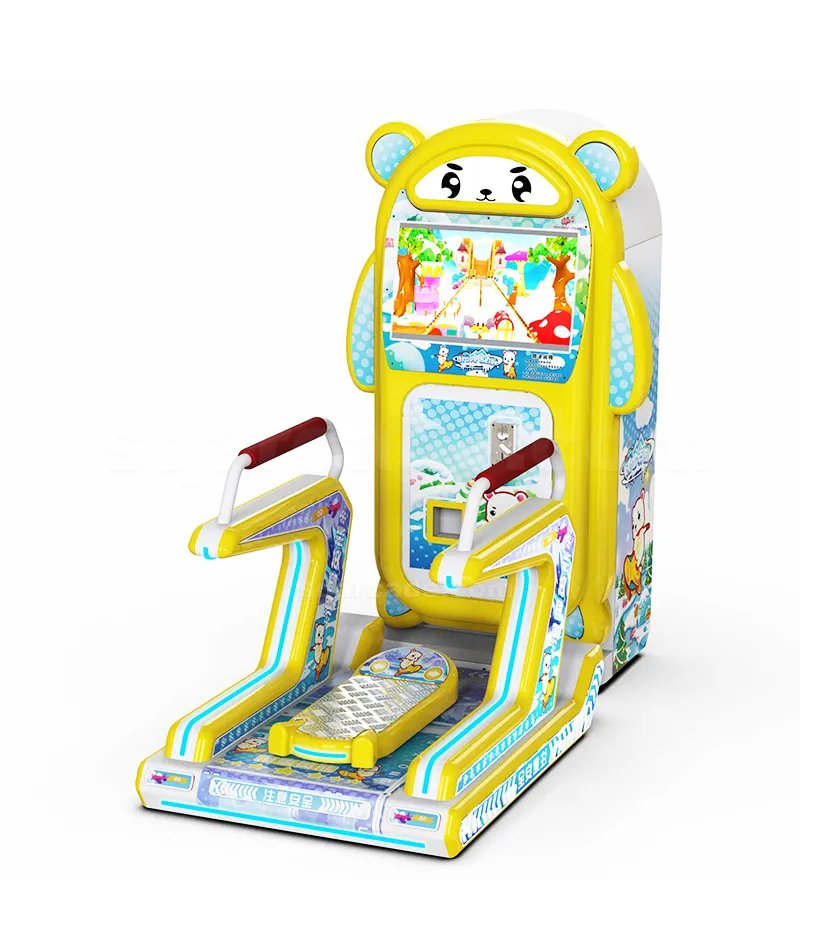 Coin Pusher Two Players Kids Skiing Simulator British Bear Video Sports Skateboard Game Machine