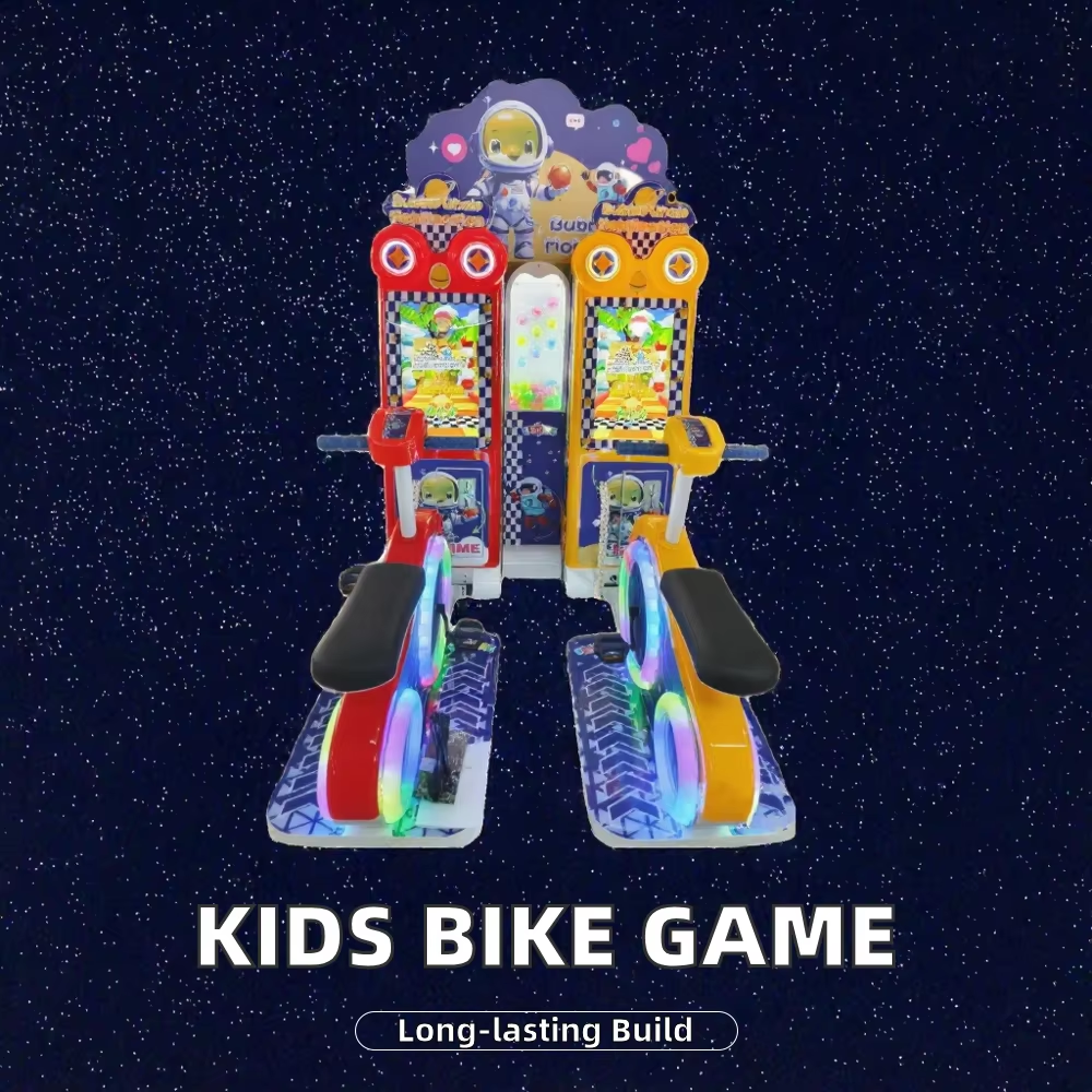 Dual Player Kids Arcade Sport Machine Coin-Operated Chicken Bike Rider Game with Redemption Fun Excitement