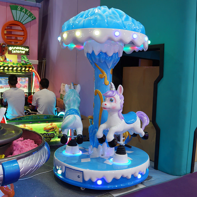 High Quality 3-Seater Ocean Animal Carousel Kids' Coin-Operated Ride for Amusement Park Fiberglass